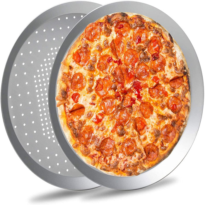 MingshanAncient Pizza Pan 16 Inch,Pizza Pan Crisper With Holes Set Of 2